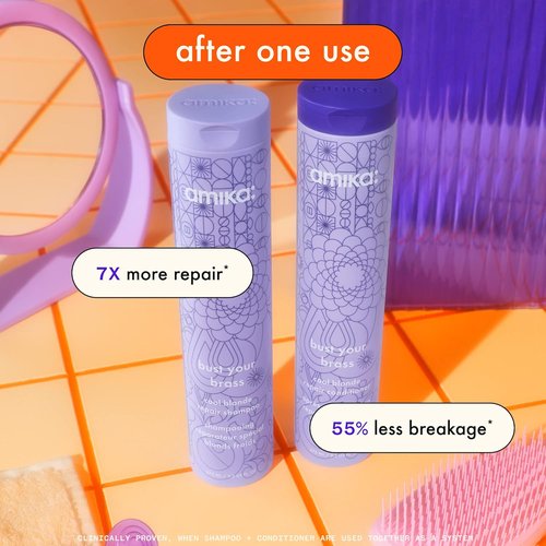 Amika Bust Your Brass Cool Blonde Repair Shampoo - Nourishing Formula for Vibrant, Healthy Hair