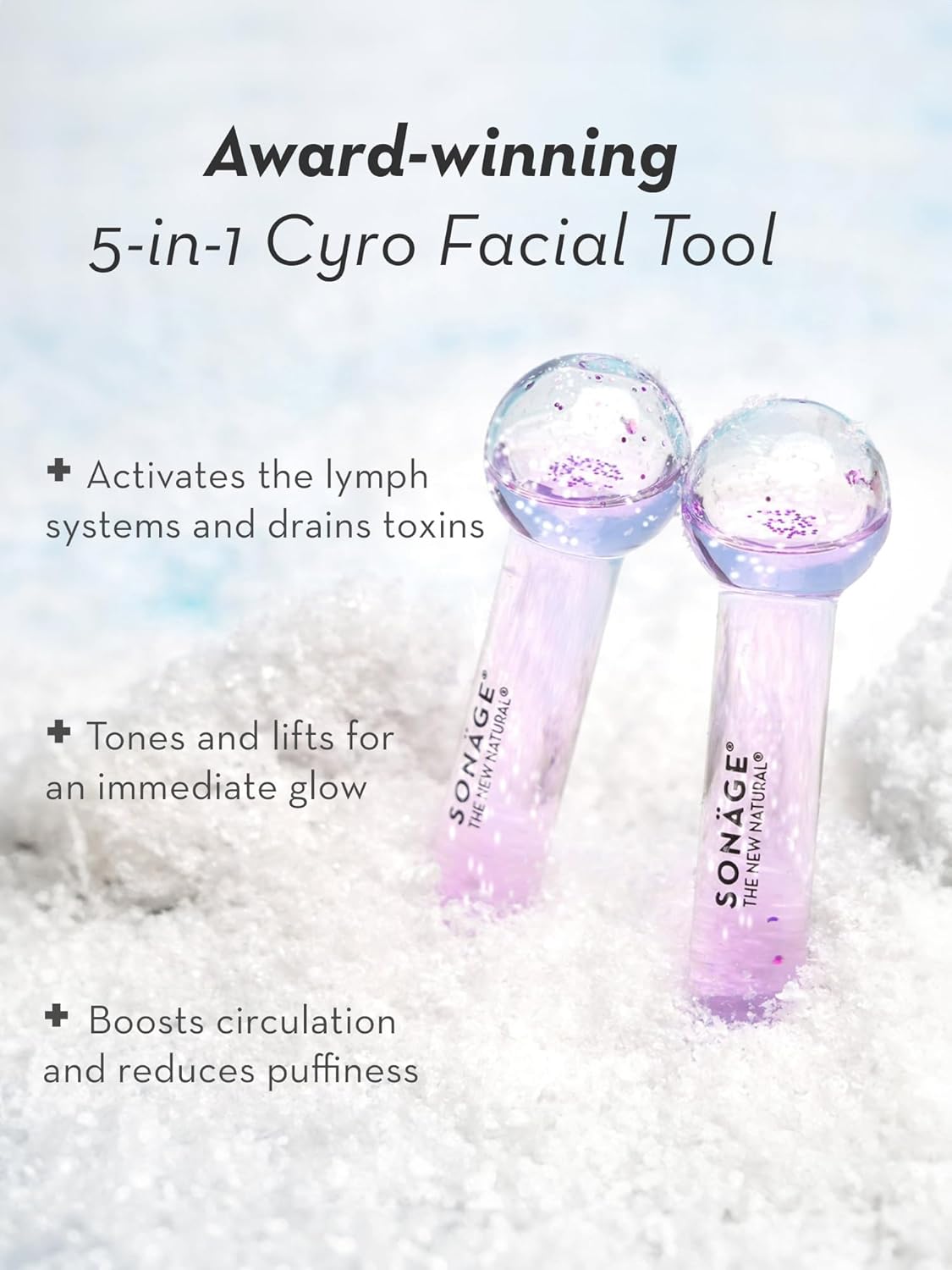SONAGE Baby Frioz Facial Ice Globes - Cryotherapy Tool for Cooling Massage | Reduces Puffiness & Redness