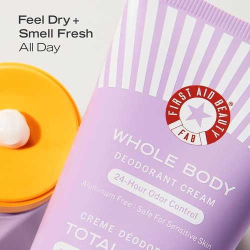 First Aid Beauty Whole Body Deodorant Cream - All-Day Odor Control for Sensitive Skin, 3oz