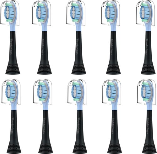 Philips Sonicare Replacement Toothbrush Heads - C3 & A3 Compatible - Black Electric Brush Heads