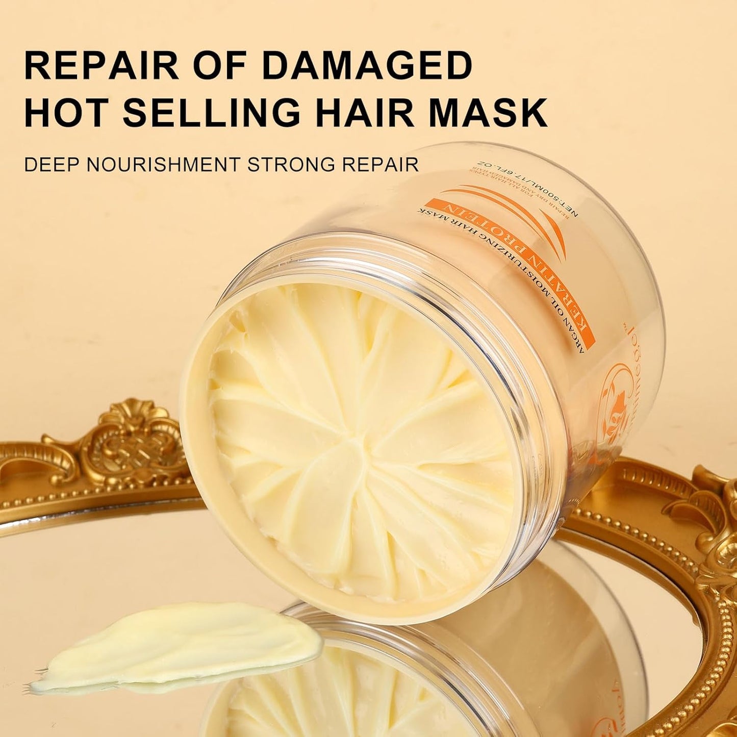 Skiennix Argan Oil Hair Mask Set - Deep Repair Conditioning Treatment for All Hair Types | 16.9 fl oz + 2 fl oz