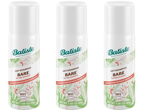 Batiste Dry Shampoo Bare Mini Travel Size 1.06 oz (Pack of 3)