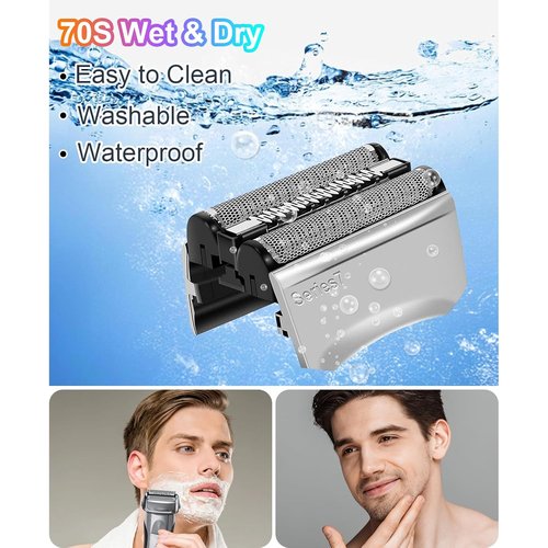 Braun 70S Electric Shaver Head Replacement - 3 Pack for Ultimate Shaving Performance