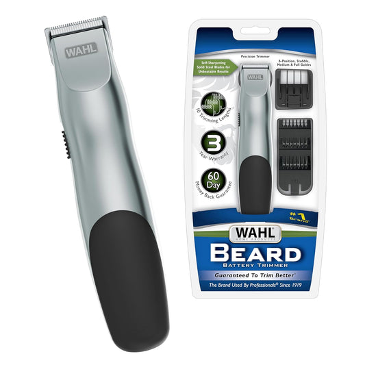 Wahl Groomsman Facial Hair Trimmer - Battery Operated Beard & Mustache Grooming Tool | Model 9906-717V