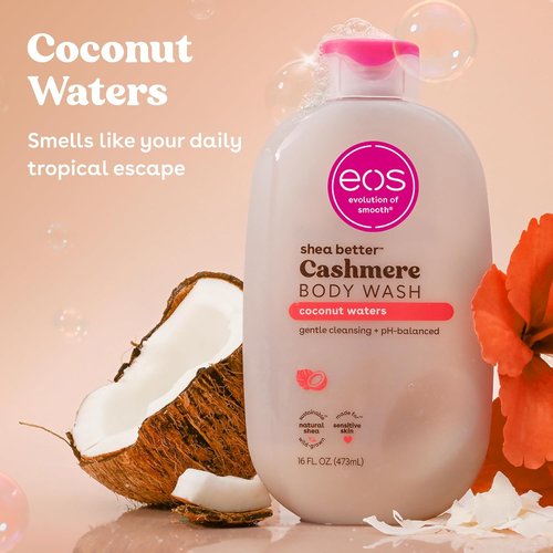eos Cashmere Body Wash - Moisturizing Coconut Waters Formula with Shea Butter & Vitamin E | 16 fl oz