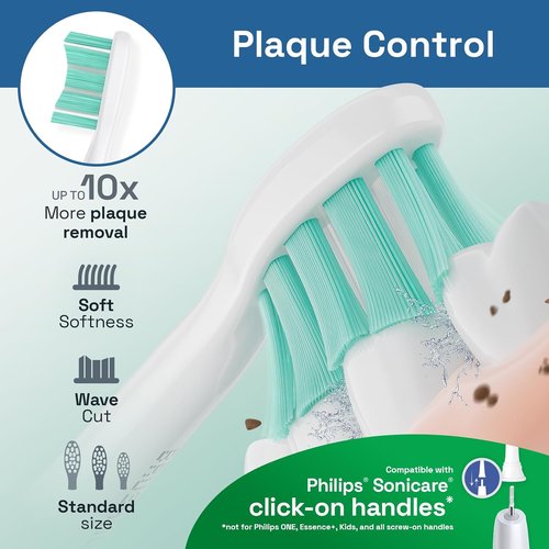 Brushmo Replacement Toothbrush Heads - Soft Dupont Bristles for Philips Sonicare | 8 Standard Heads, White