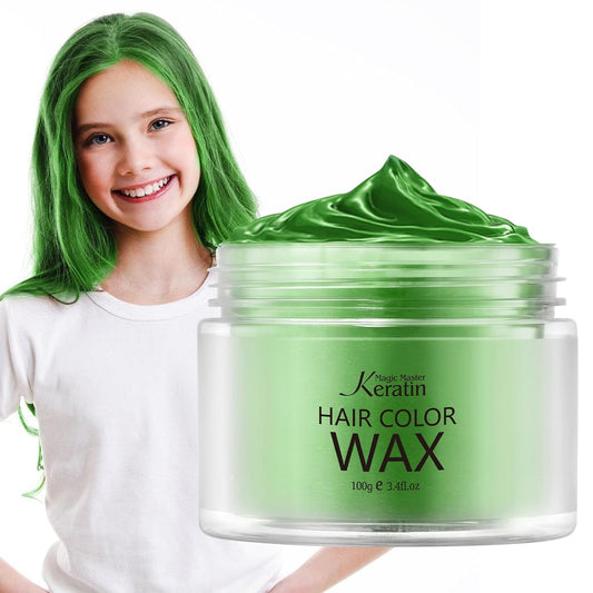 Skiennix Temporary Hair Color Wax - Instant Styling for Kids | Emerald Green, 3.4 Fl Oz