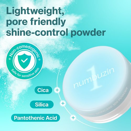 Numbuzin No.1 Powder | 24H Long-Lasting Pantothenic Skincare | Silica & CICA for Acne-Prone Skin | 0.24 oz