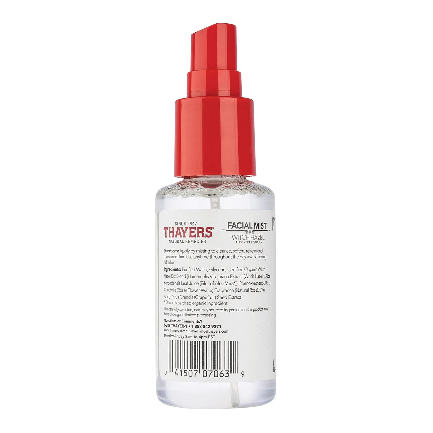 Thayers Witch Hazel Facial Mist Toner - Alcohol-Free, Soothing Aloe Vera & Rose Petal | 3 oz Trial Size