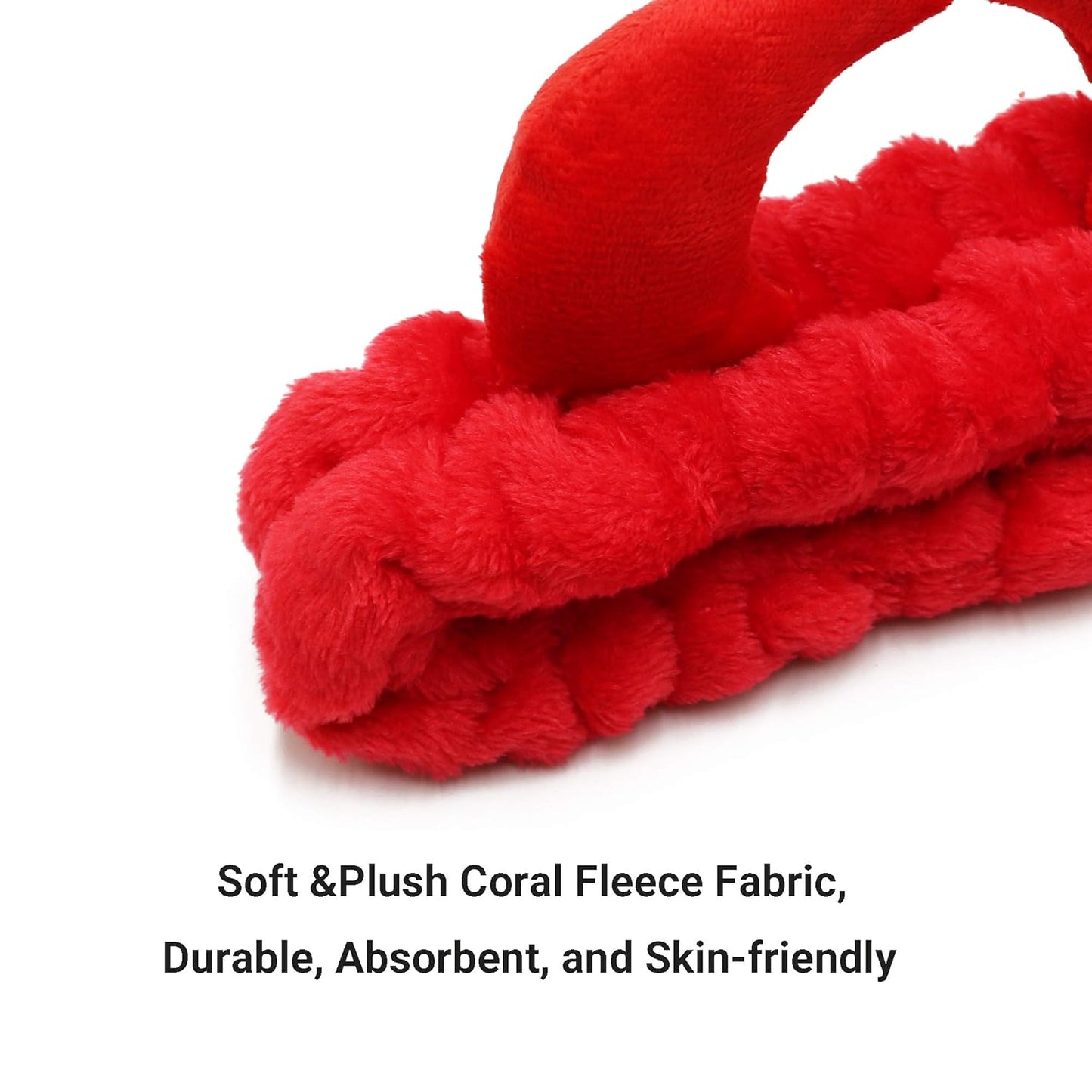 Skiennix Women’s Facial Spa Headband - Devil Horn Coral Fleece for Makeup & Skincare | 2 Pack