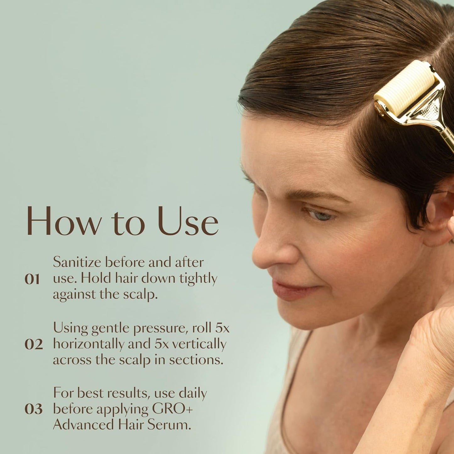 VEGAMOUR GRO+ Advanced Dermaroller Replacement Head - 1,200 Microneedles 0.25mm for Scalp Exfoliation