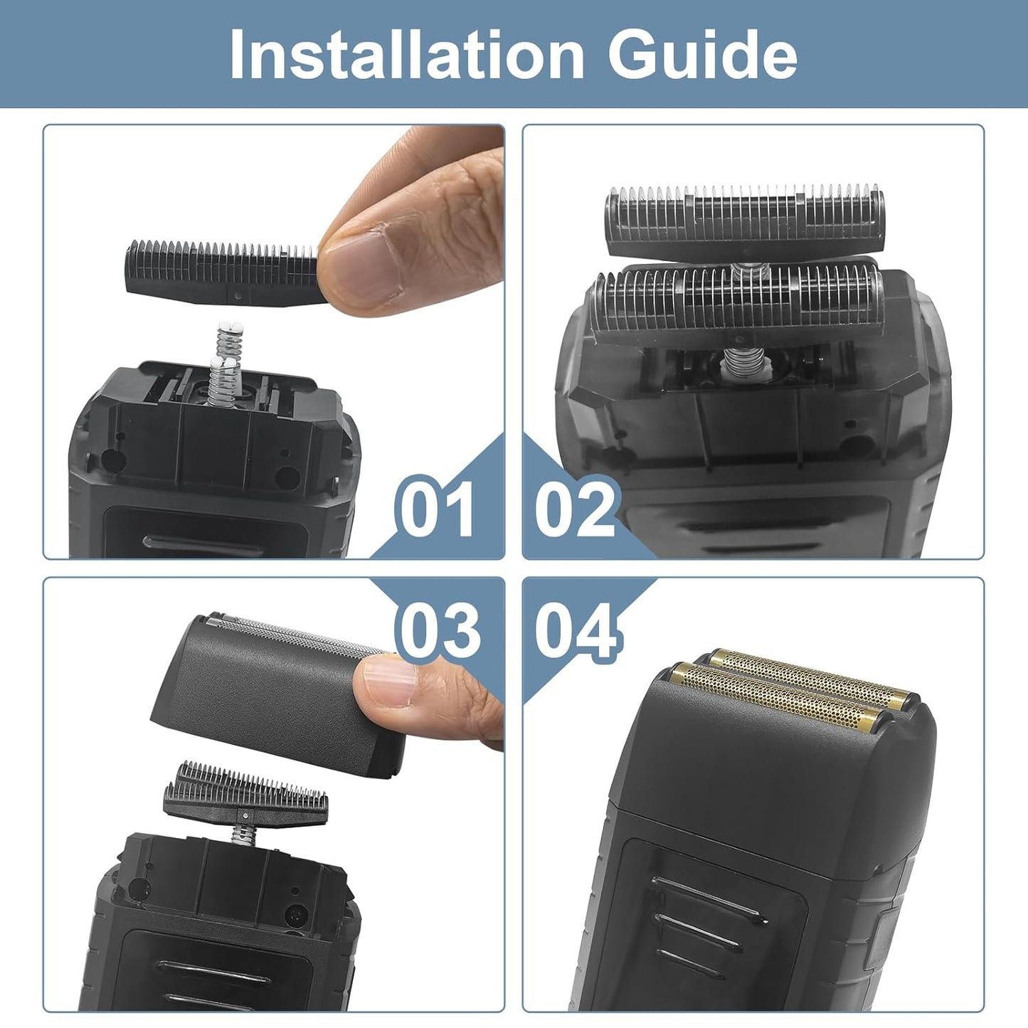 Wahl 5 Star Series Shaver Replacement Foil - 2 Pack Compatible with Vanish Shaver 8173-700, Black