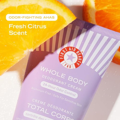 First Aid Beauty Whole Body Deodorant Cream - All-Day Odor Control for Sensitive Skin, 3oz