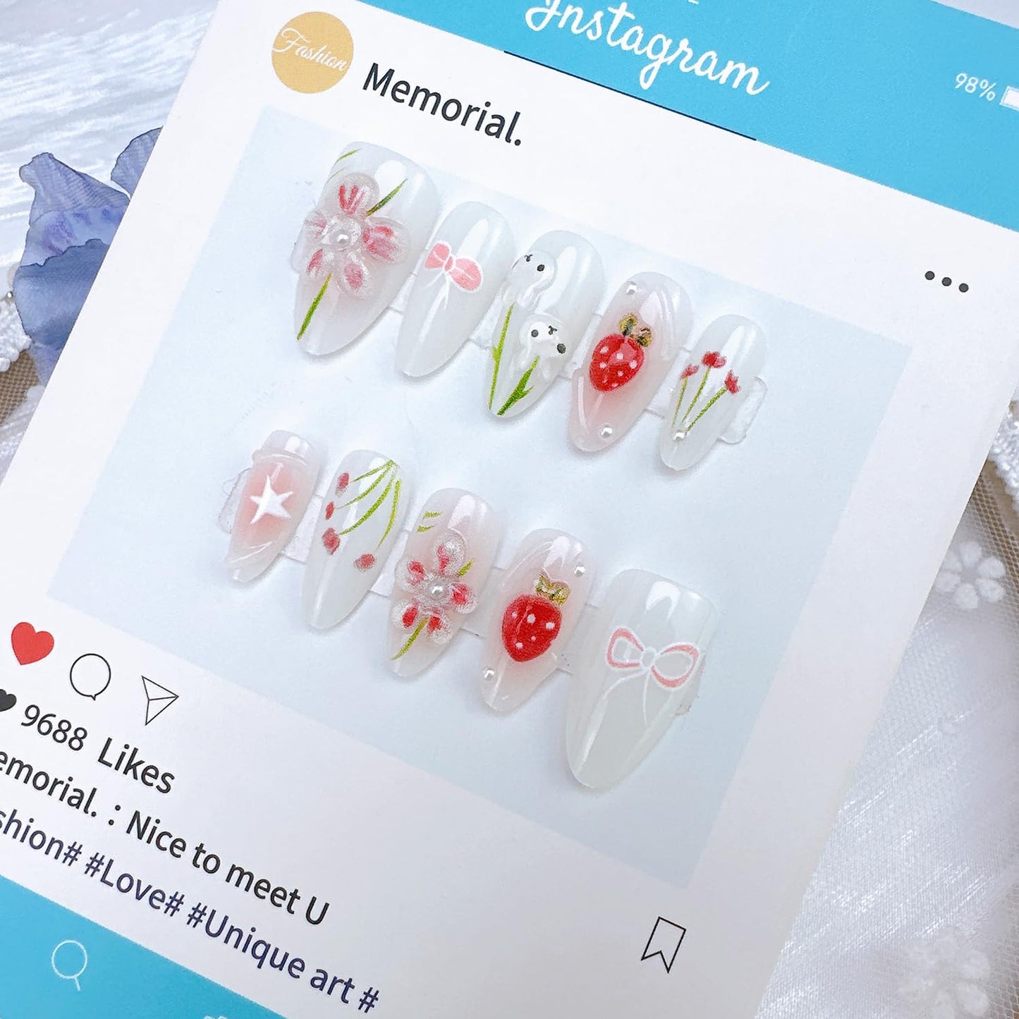 24Pcs St Patrick's Day Press on Nails Short Square Gold French Tip Fake Nails with Gold Rhinestones Horseshoe Rainbow Shamrocks False Nails St Patricks Day Acrylic Nails Irish Stick on Nails for Women