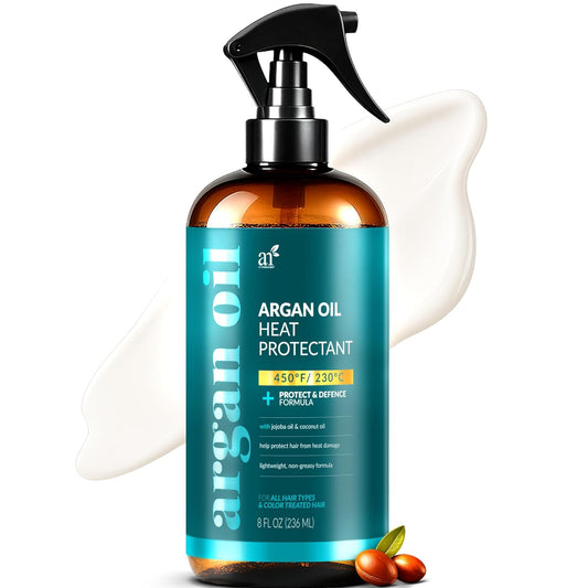 Artnaturals Thermal Hair Protector Spray - Heat Protectant with Argan Oil - 8 Fl Oz | Prevents Damage & Split Ends