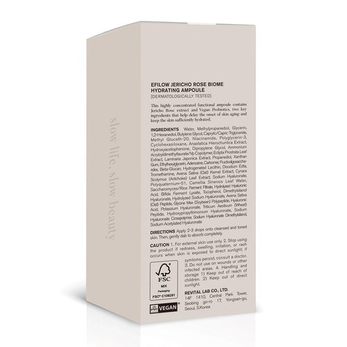 EFILOW Jericho Rose Biome Hydrating Ampoule (1.69 fl.oz) – Resurrection Plant & Hyaluronic Peptides Serum for Dry & Sensitive Skin, Deep Hydration & Dewy Glow