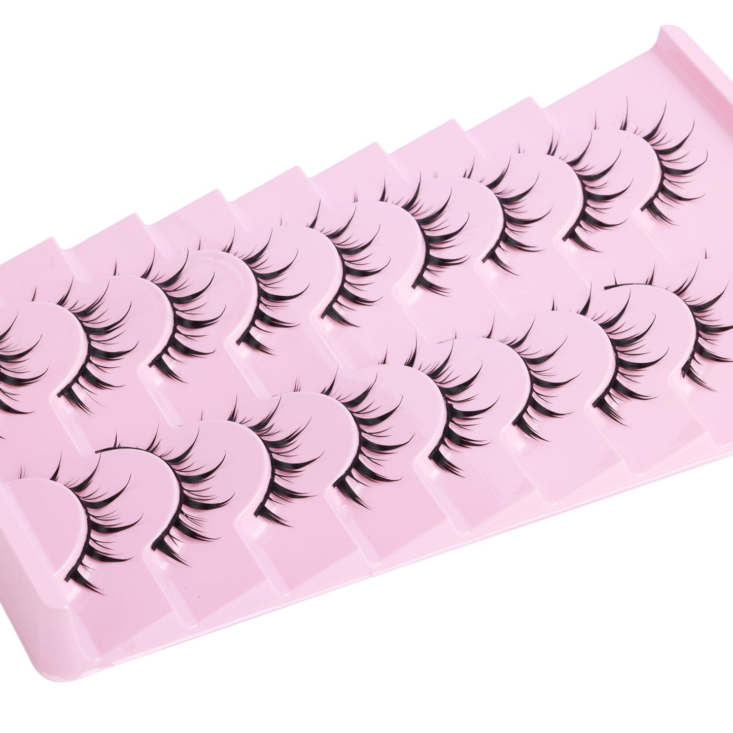 Manga Lashes Anime Lashes Spiky False Eyelashes Wispy Lashes Pack 9 Pairs Fake Lashes Spiky Eye Lashes Cosplay Natural Lashes by Lanflower