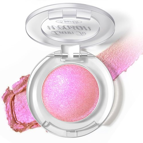 HOSAILY Holographic Duochrome Pink Glitter Eyeshadow Palette - Color Shift Metallic Shimmer & Highlighter