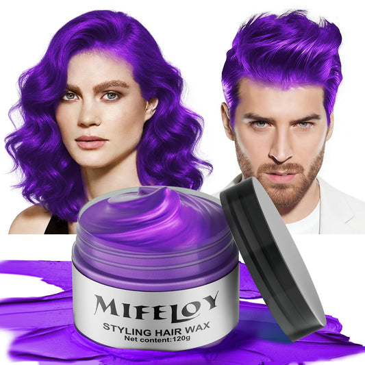 Skiennix Purple Temporary Hair Color Wax - Instant Washable Hairstyle Cream Dye for Men & Women | Perfect for Parties & Cosplay