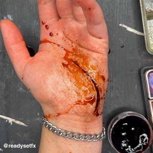 MEICOLY Halloween Coagulated Blood Gel - 30g Fake Blood with Black Stipple Sponge for SFX Makeup
