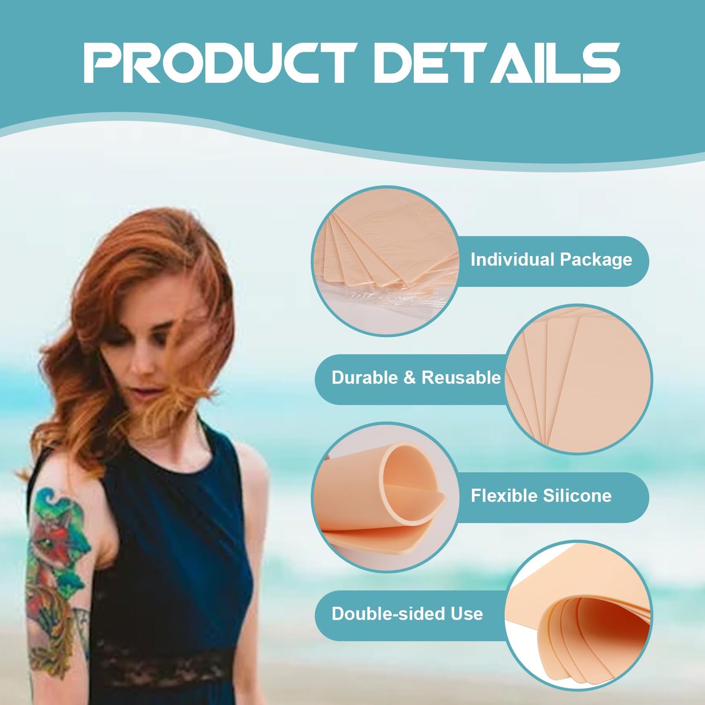 Tattoo Practice Skin and Transfer Paper - WZPB 20Pcs Fake Skin 3MM and Stencil Transfer Paper Kit Include 10Pcs Tattoo Fake Skin and 10Pcs Tattoo Stencil Paper for Beginners and Experienced Artists