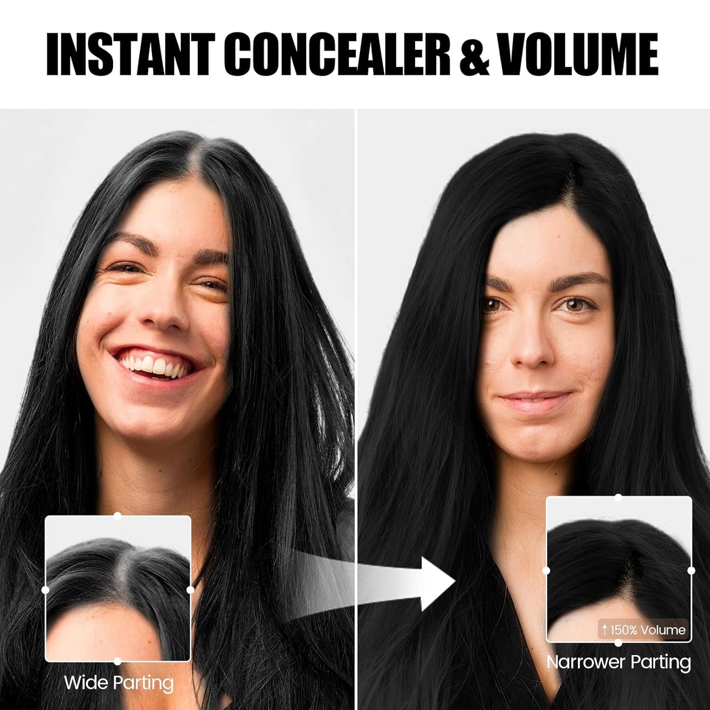 VOLLUCK Hair Thickening Fibers Spray - Temporary Dark Brown Root Concealer for Men & Women | Sweatproof Coverage