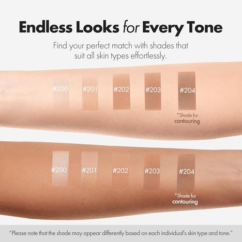 ELROEL Blanc Cover Cream Stick V White - Color-Changing Foundation with Volufiline - Medium to Full Coverage, Dewy Finish - Dual-Ended with Brush (204 Tan)