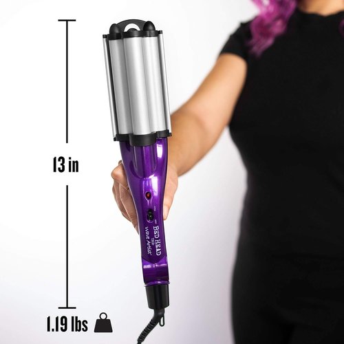 Bed Head Wave Artist Deep Waver - Create Beachy Waves, Combat Frizz & Add Shine | Tourmaline Ceramic Technology (Purple)