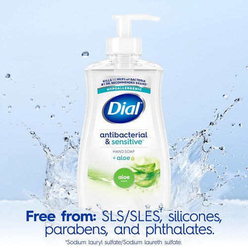 Dial Antibacterial Liquid Hand Soap - Aloe Scent, Gentle Formula, 11 Fl Oz (Pack of 12)