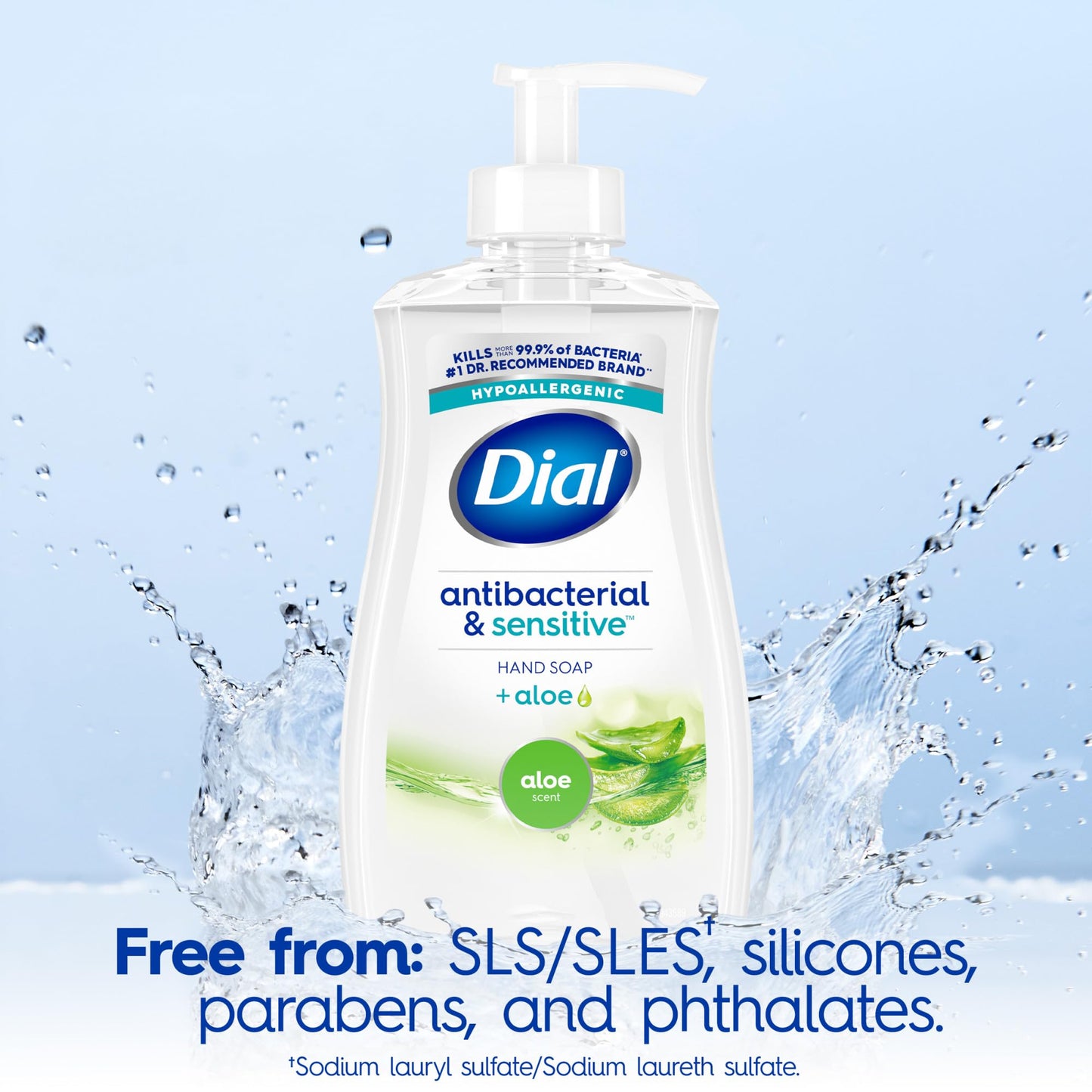 Dial Antibacterial Liquid Hand Soap, Spring Water, 11 fl oz (Pack of 4)