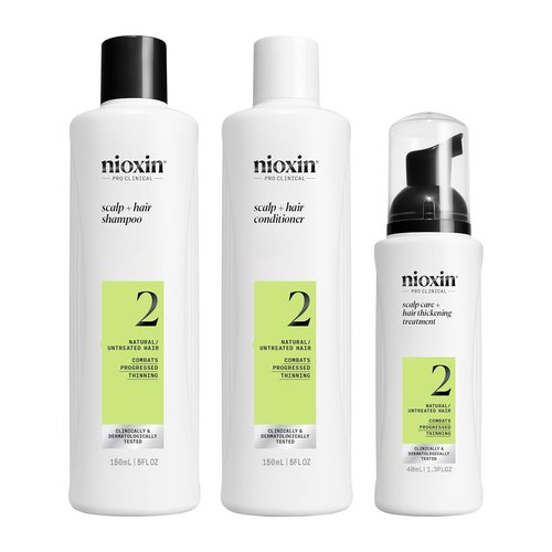 NIOXIN Scalp & Hair Thickening System Kits - Strengthen Natural, Colored & Damaged Hair | 1 Month Supply