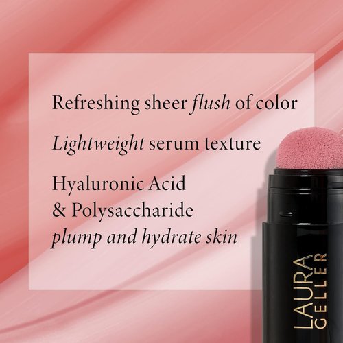 Laura Geller New York Serum Blush Tint - Lightweight Liquid Blush for Cheeks, Practical Pink