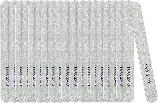 Skiennix Nail File Set - 20 Professional Double-Sided 180/240 Grit Manicure Tools