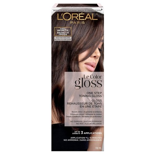 L'Oreal Paris Le Color Toning Hair Gloss - Cool Brunette, 4 Ounce | Vibrant Shine & Easy Application