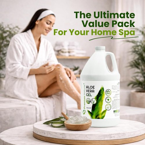 Premium Nature Aloe Vera Gel - Pure Moisturizer for Face & Dry Skin | 1 Gallon (128 fl oz)