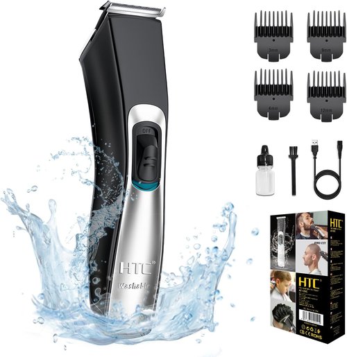HTC Men's Hair Clippers & Beard Trimmer Kit - Professional All-in-One Grooming, Corded & Cordless Use
