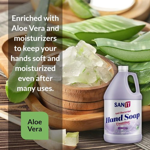 Sanit Antibacterial Foaming Hand Soap Refill - Aloe Vera & Moisturizers - All-Natural Lavender, 1 Gallon