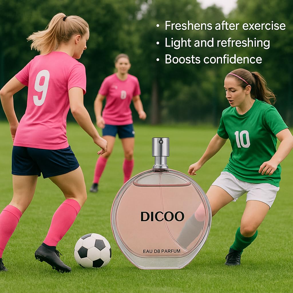 DICOO Women's Eau De Parfum - Floral Lavender, Orange & Rose Notes | Elegant 100ml Pink Glass Bottle