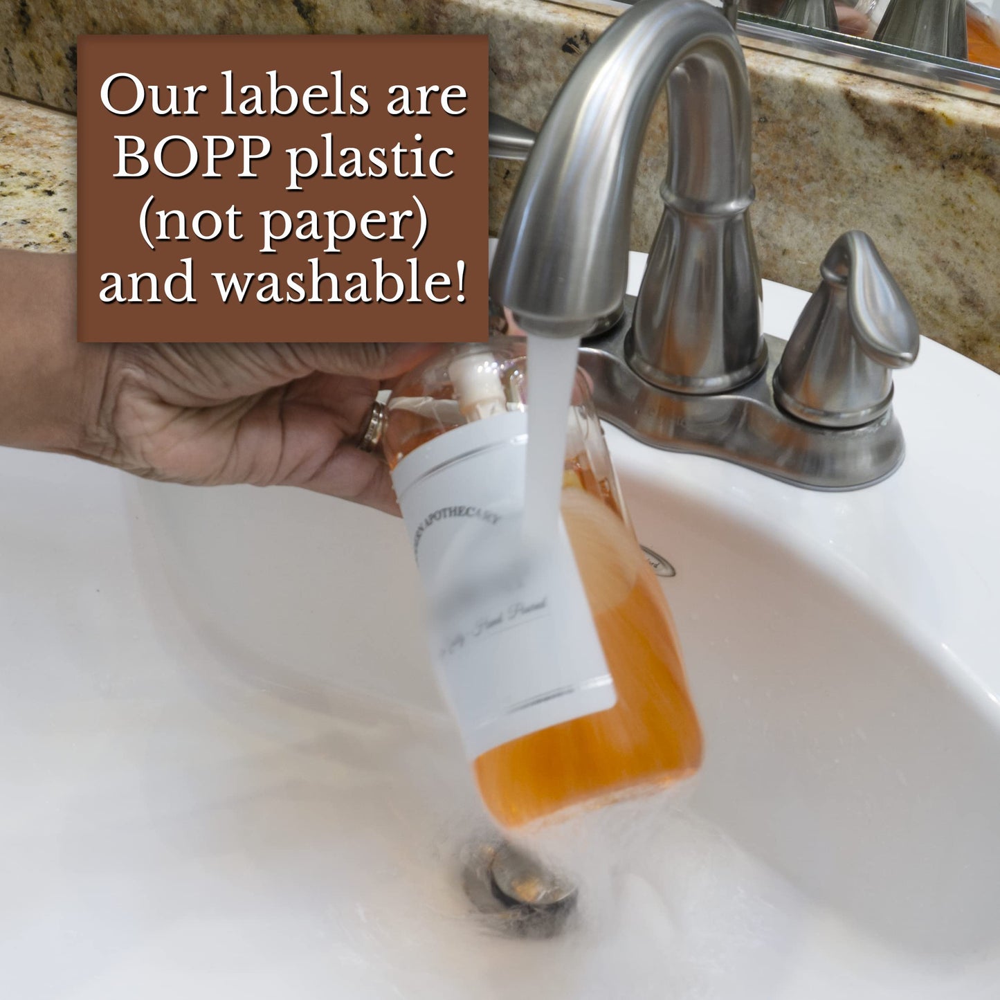 Clear Refillable Shampoo and Conditioner Bottles - Body Wash, Shampoo and Conditioner Dispenser - PET Plastic Shampoo Bottles Refillable with Pump - Waterproof Labels - 16 oz, 3 Pack (White Plastic)