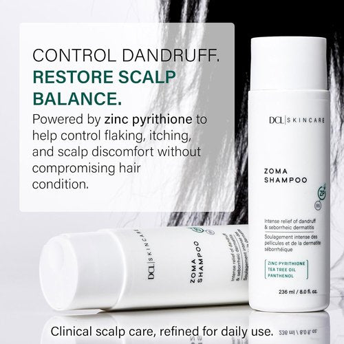 DCL Skincare Zoma Dandruff Control Shampoo - Zinc Pyrithione for Dry Scalp, 8 fl oz