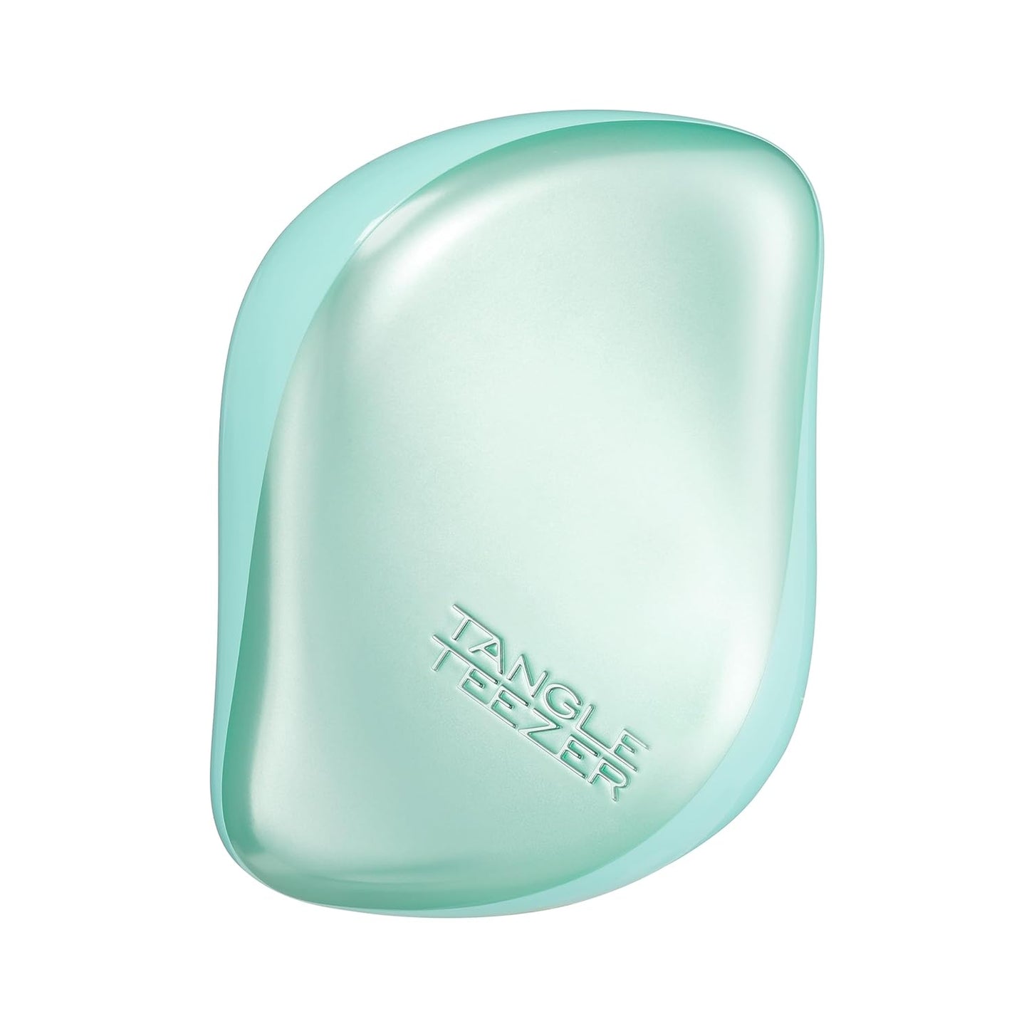 Tangle Teezer | Compact Styler Detangling Hairbrush - Travel-Friendly, Protective Cover & Two-Tiered Teeth | Teal Matte Chrome