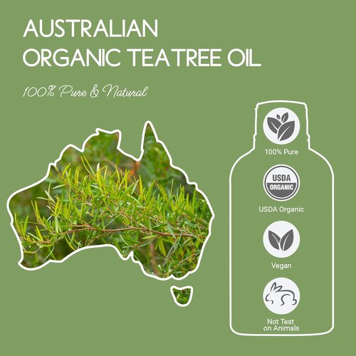 Australian Tea Tree Oil - 100% Pure Organic Essential Oil for Skin, Hair, Face & Scalp | 1 Oz