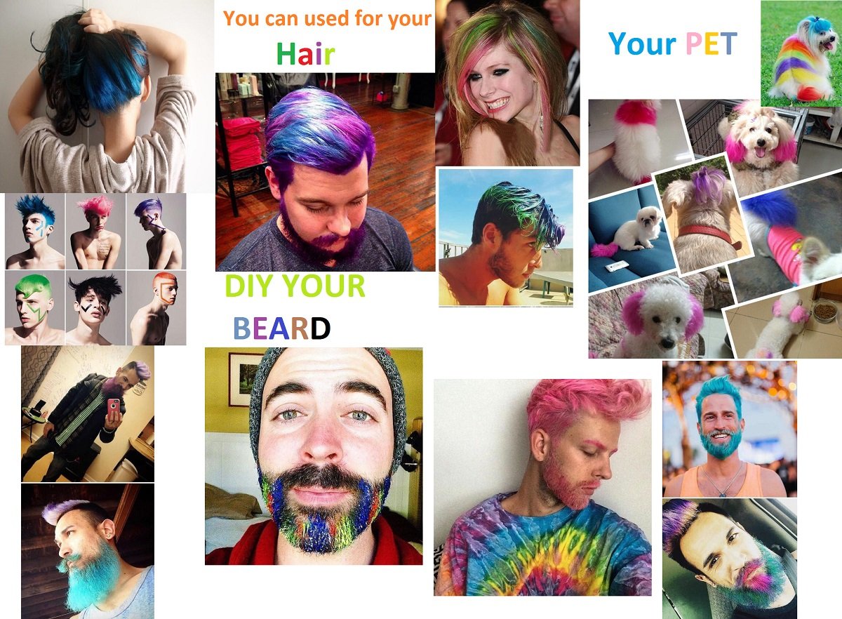 DSADKI Temporary Hair Color Mascara Washable Hair Dye Stick Non-toxic Instant Hair Chalk Dye for Girls Women (White+Silver gray)