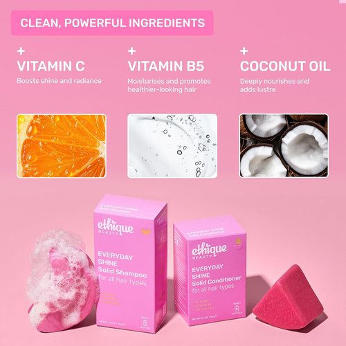 Ethique Beauty Mini Sampler Solid Shampoo & Conditioner Bar Set - Scalp Health for Itchy, Dry Scalps | Plastic-Free, Vegan - Travel Size - 2 Pack