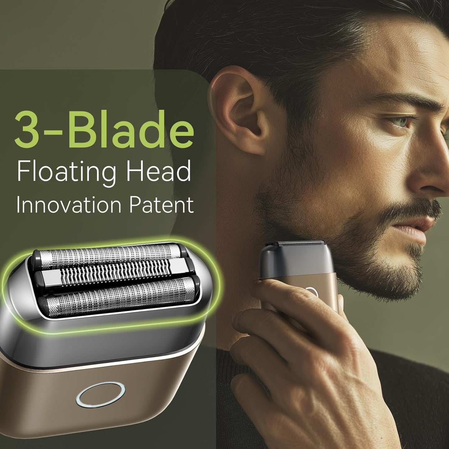 VNU Alloy Body Foil Shaver - Mini Travel Electric Razor for Men | IPX7 Waterproof, 60-Day Standby, Desert Titanium