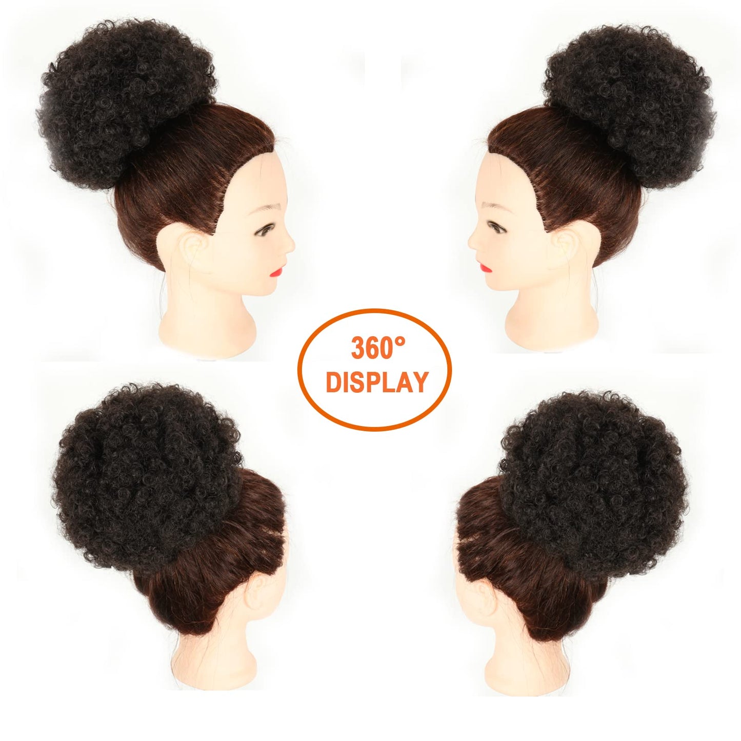 THEMIS HAIR Afro Puff Drawstring Ponytail With Clips On Hair Extensions For Black Women Kids Girls Instant Synthetic Kinky Curly Ponytails Hair Pieces Soft Lightweight Natural As Real Hair(color 2#)