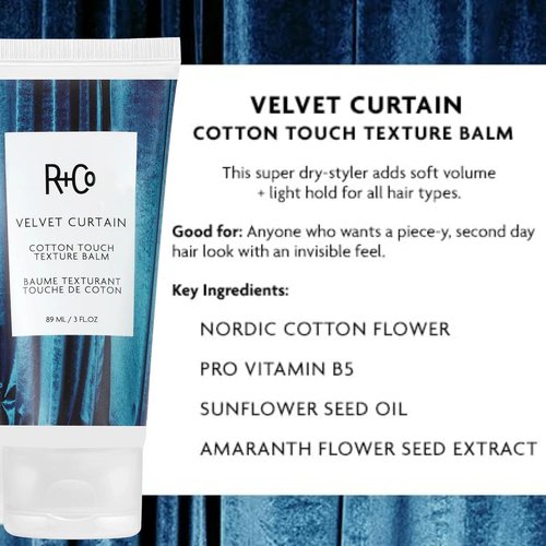 R+Co Velvet Curtain Balm - Lightweight Frizz Control & Texture Styling - Hydrating for All Hair Types - 3oz