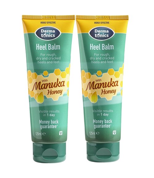 Dermatonics Fast-Acting Manuka Honey Heel Balm | Nourishing Formula for Dry, Cracked Heels | Hydrates and Softens Feet | Safe for Diabetics | 4.23 Fl oz x 2 pack