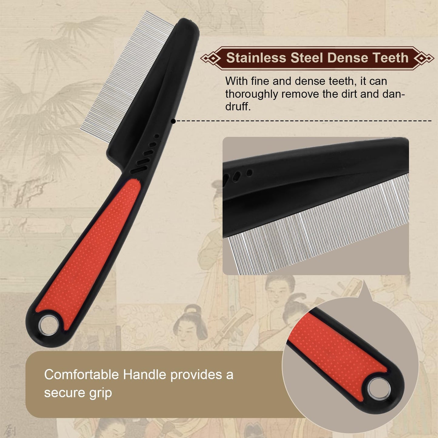 TEAWOO Patented Anti Dandruff Comb & Stainless Steel Fine Tooth Comb Kit, Dandruff Remover, Scalp Sweep Detoxing, Massage Dandruff Removal Brush for Scalp Build Up