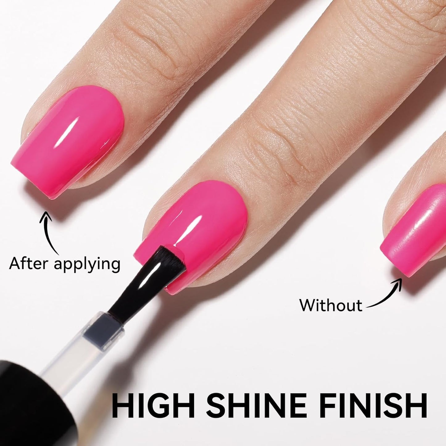 Skiennix Clear Nail Polish - Glossy Top Coat for High Shine Finish | 2 Pack, Quick Dry, Vegan, No Chip